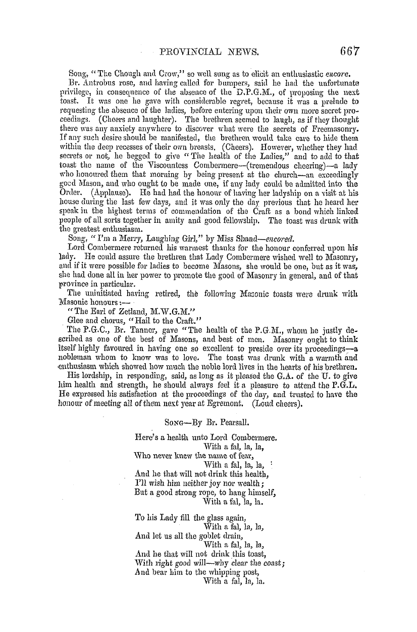 The Masonic Mirror: 1855-11-01 - Provincial Lodges.