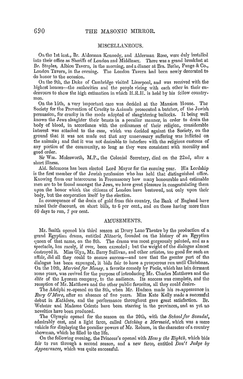 The Masonic Mirror: 1855-11-01: 50