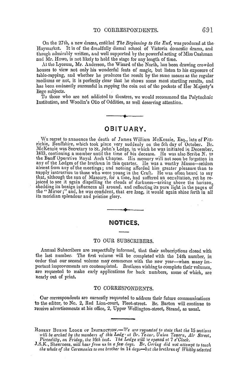 The Masonic Mirror: 1855-11-01 - Ar05102