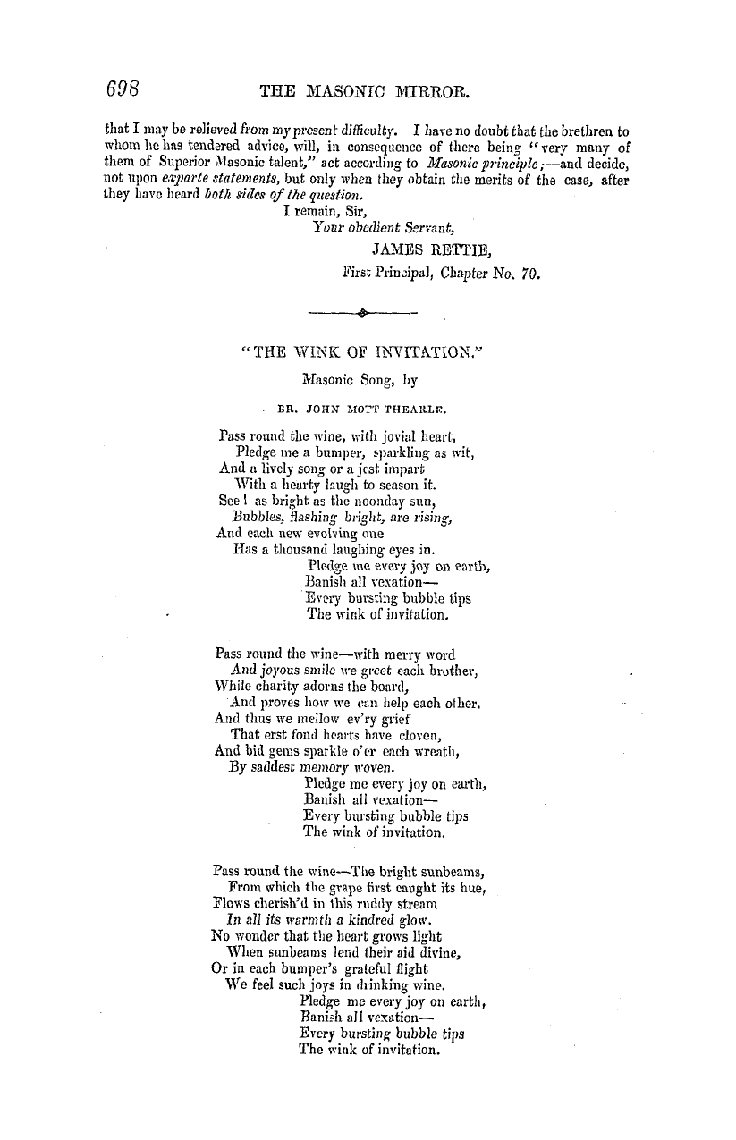 The Masonic Mirror: 1855-12-01 - Bon Accord Mark Masons.