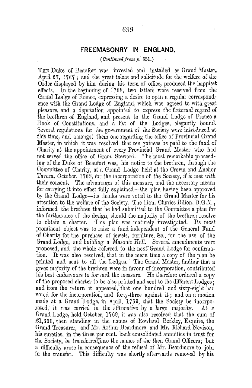 The Masonic Mirror: 1855-12-01 - Freemasonry In England.