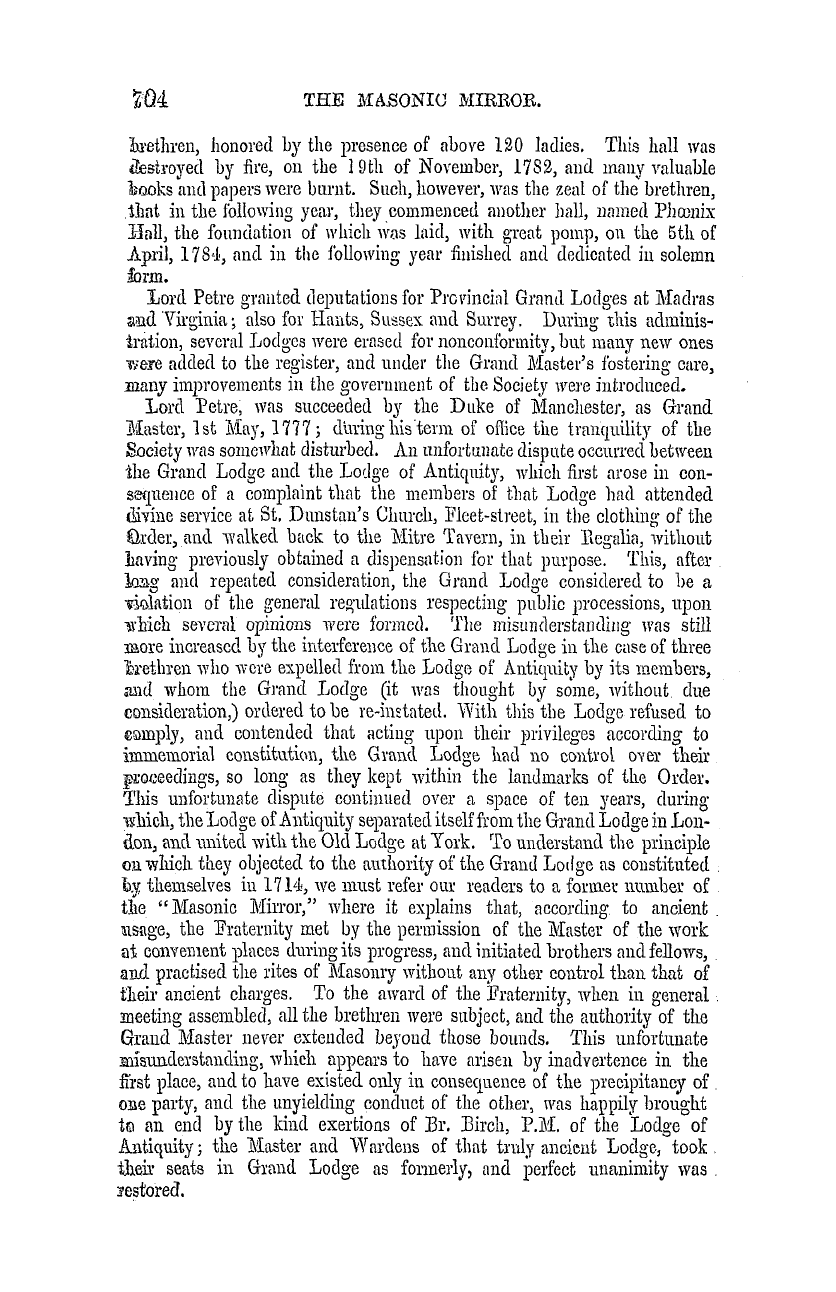 The Masonic Mirror: 1855-12-01 - Freemasonry In England.