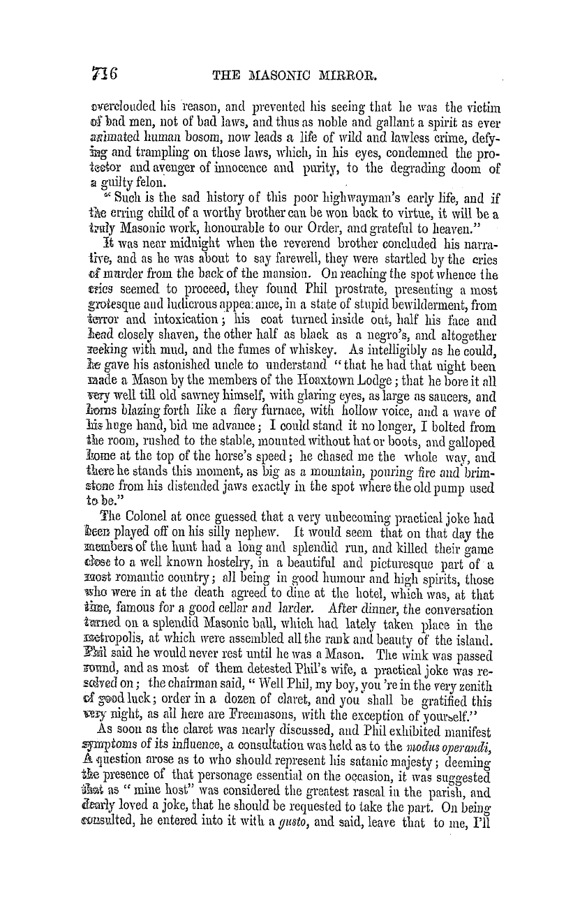 The Masonic Mirror: 1855-12-01 - Masonic Reminiscences.