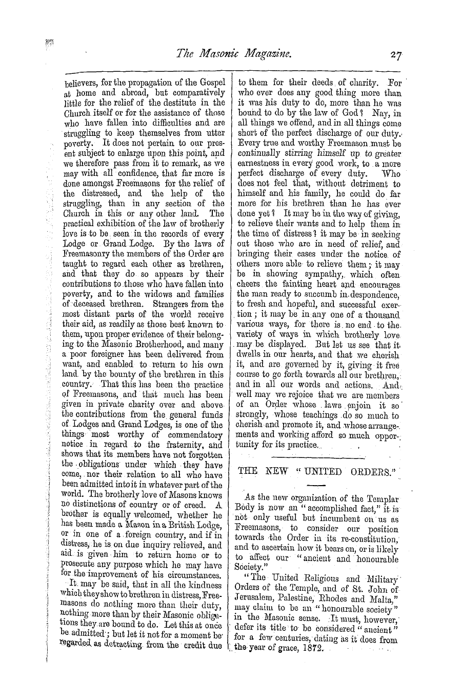 The Masonic Magazine: 1873-07-01 - Brotherly Love.