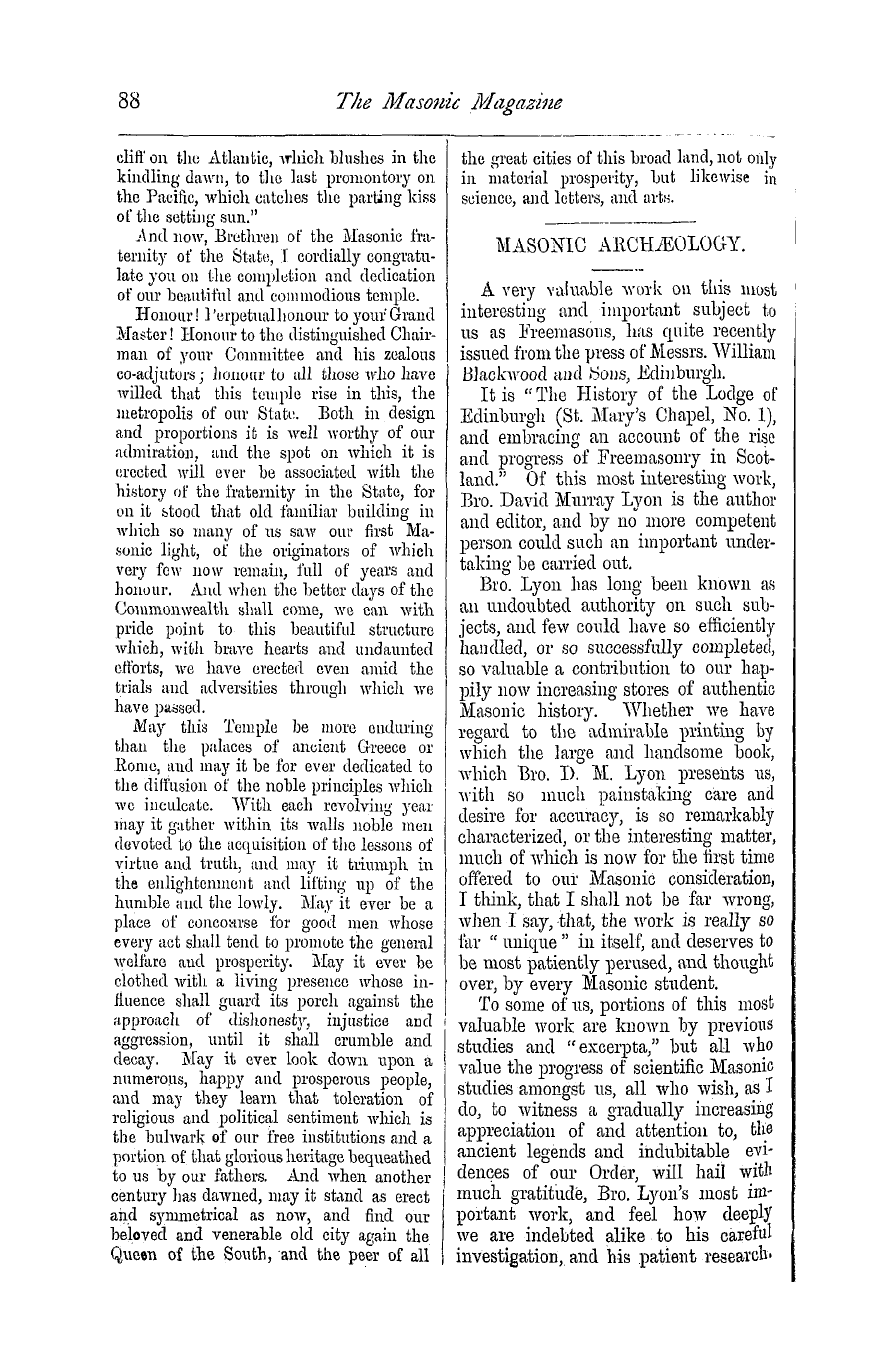 The Masonic Magazine: 1873-09-01 - Address