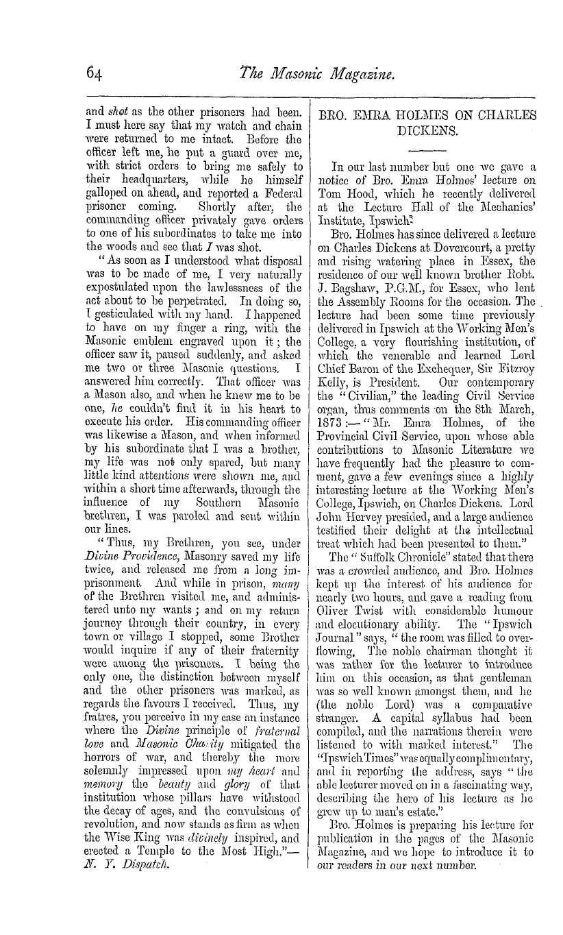 The Masonic Magazine: 1874-08-01 - The Silver Lining.