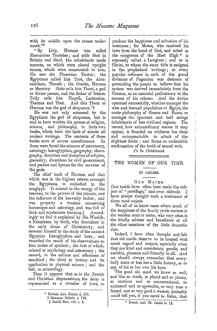 The Masonic Magazine: 1876-09-01 - The Origin And References Of The Hermesian Spurious Freemasonry.