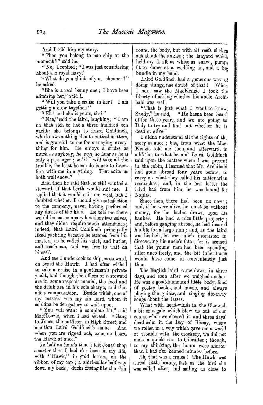 The Masonic Magazine: 1876-09-01 - Taken By Brigands.