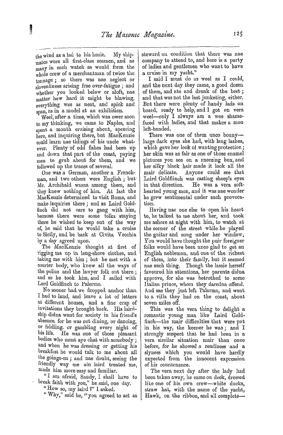 The Masonic Magazine: 1876-09-01 - Taken By Brigands.