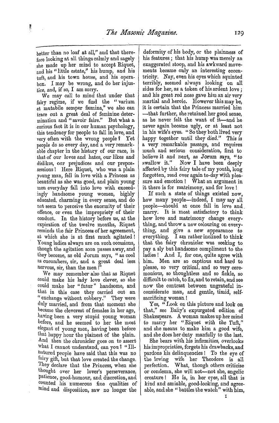 The Masonic Magazine: 1876-09-01 - Fairy Tales Utilised For The New Generation.