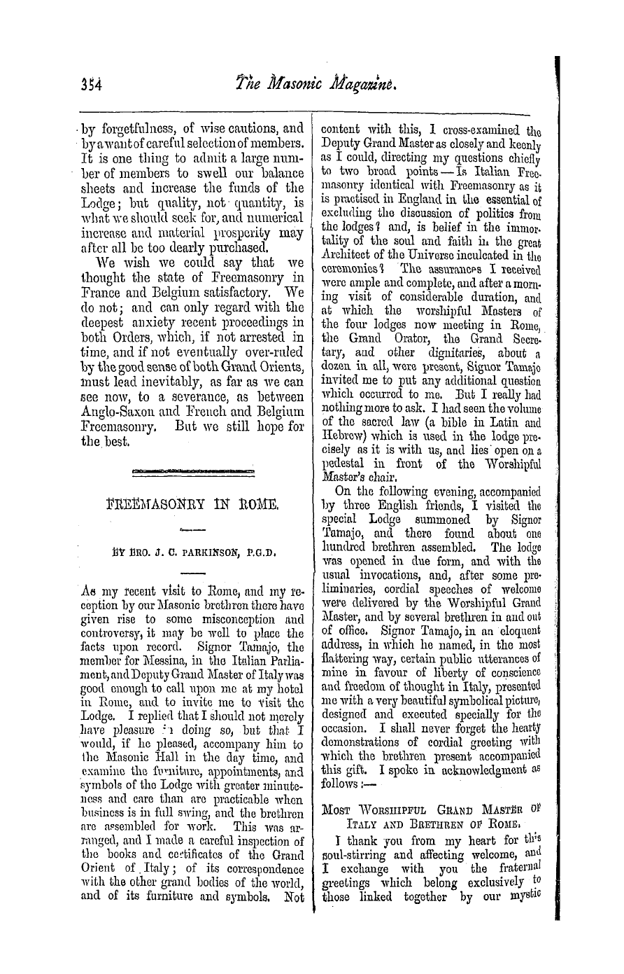 The Masonic Magazine: 1877-01-01 - Freemasonry In Rome.