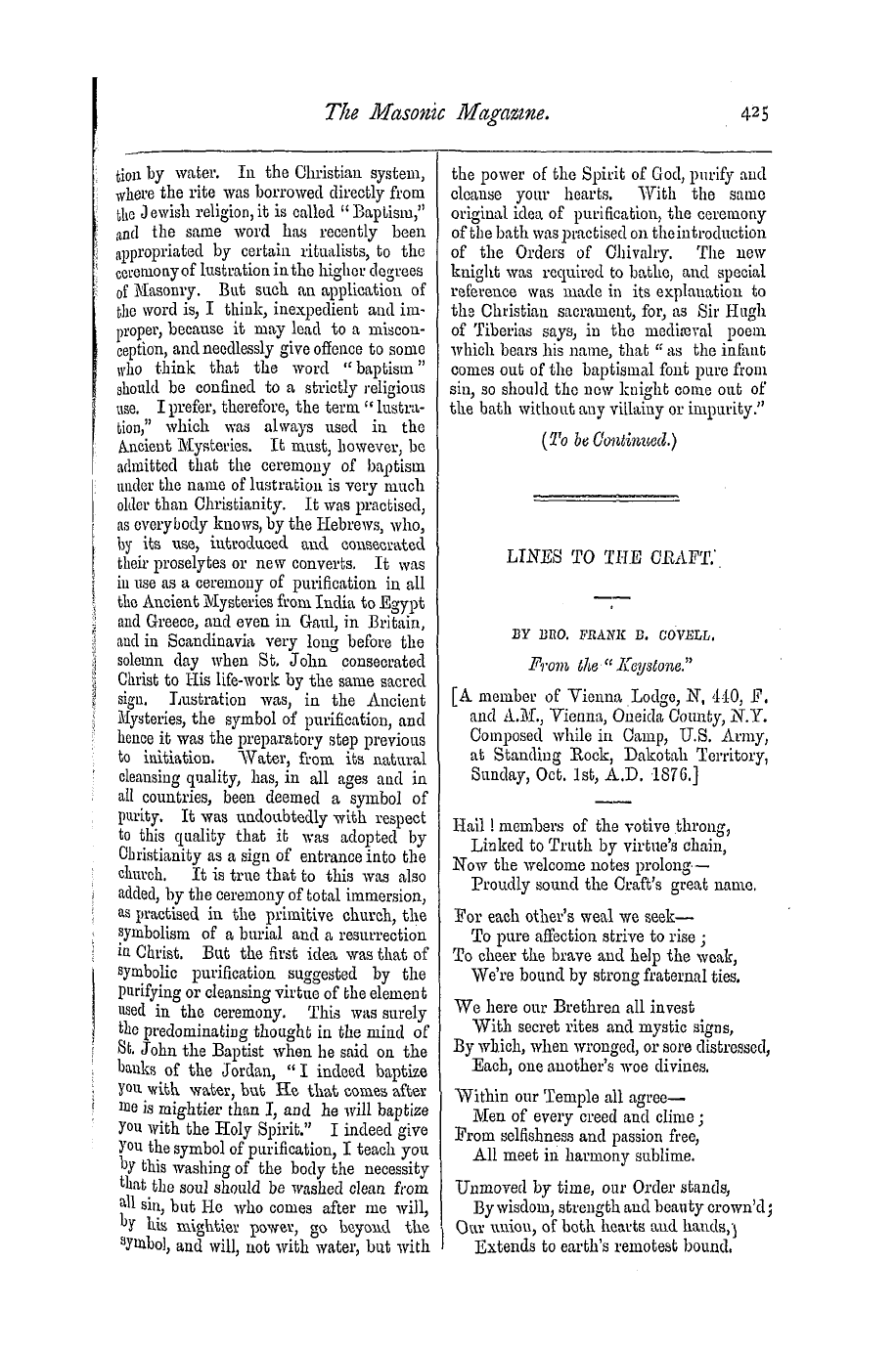 The Masonic Magazine: 1877-02-01 - The Ancient Mysteries And Modern Freemasonry; Their Analogies Considered.