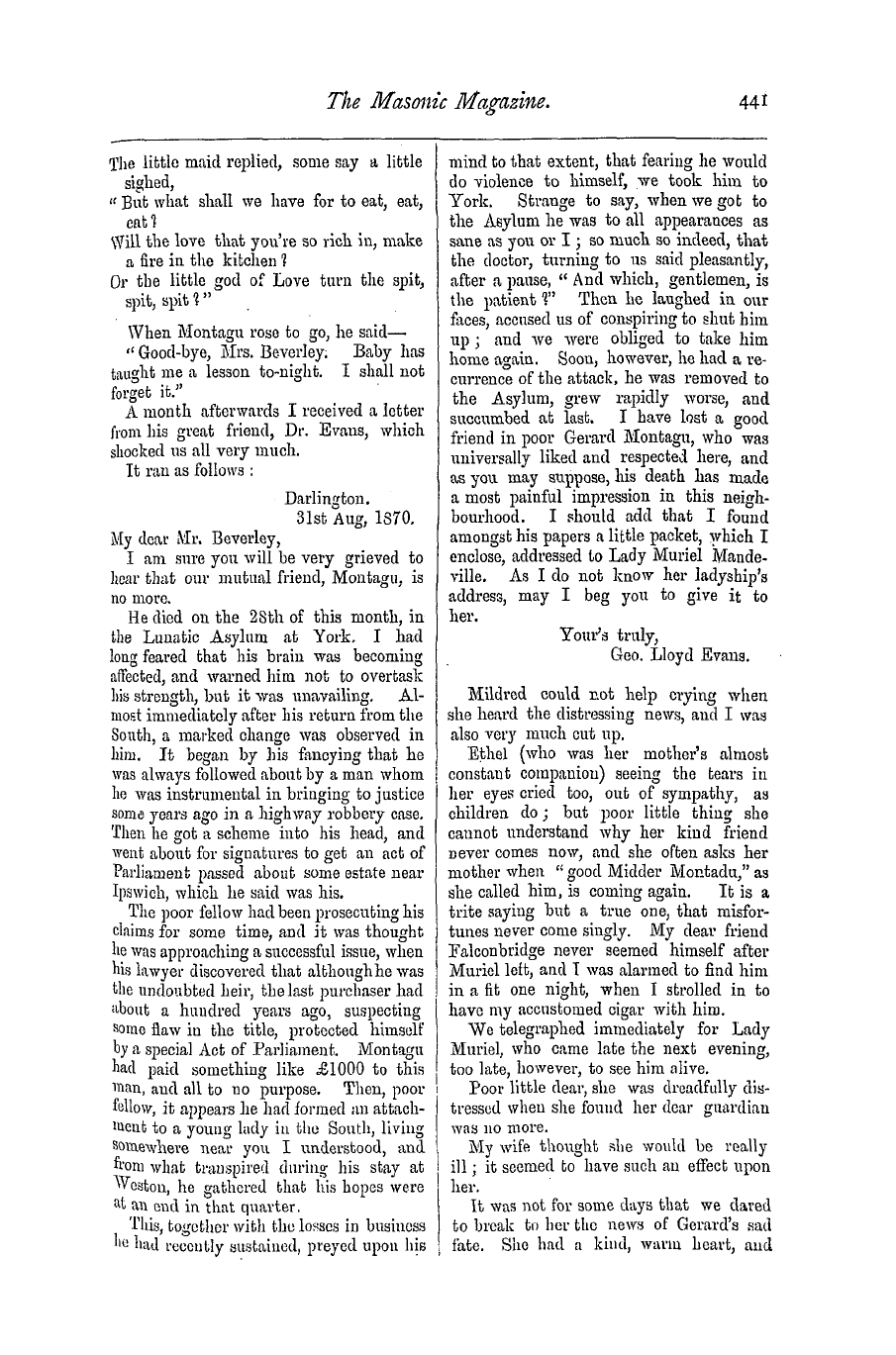 The Masonic Magazine: 1877-02-01 - Gerard Montagu: