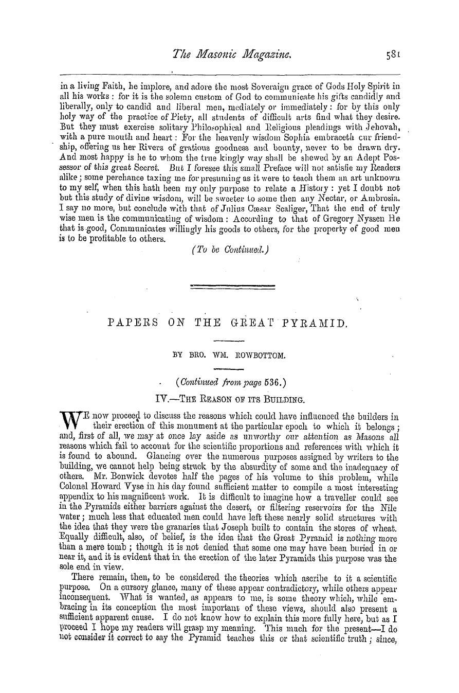 The Masonic Magazine: 1878-06-01 - Papers On The Great Pyramid.