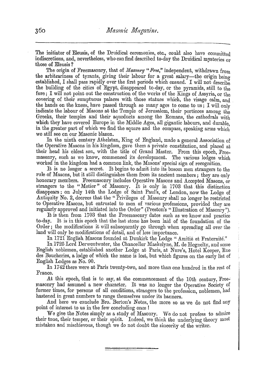 The Masonic Magazine: 1879-02-01 - Notes For A History Of Freemasonry.