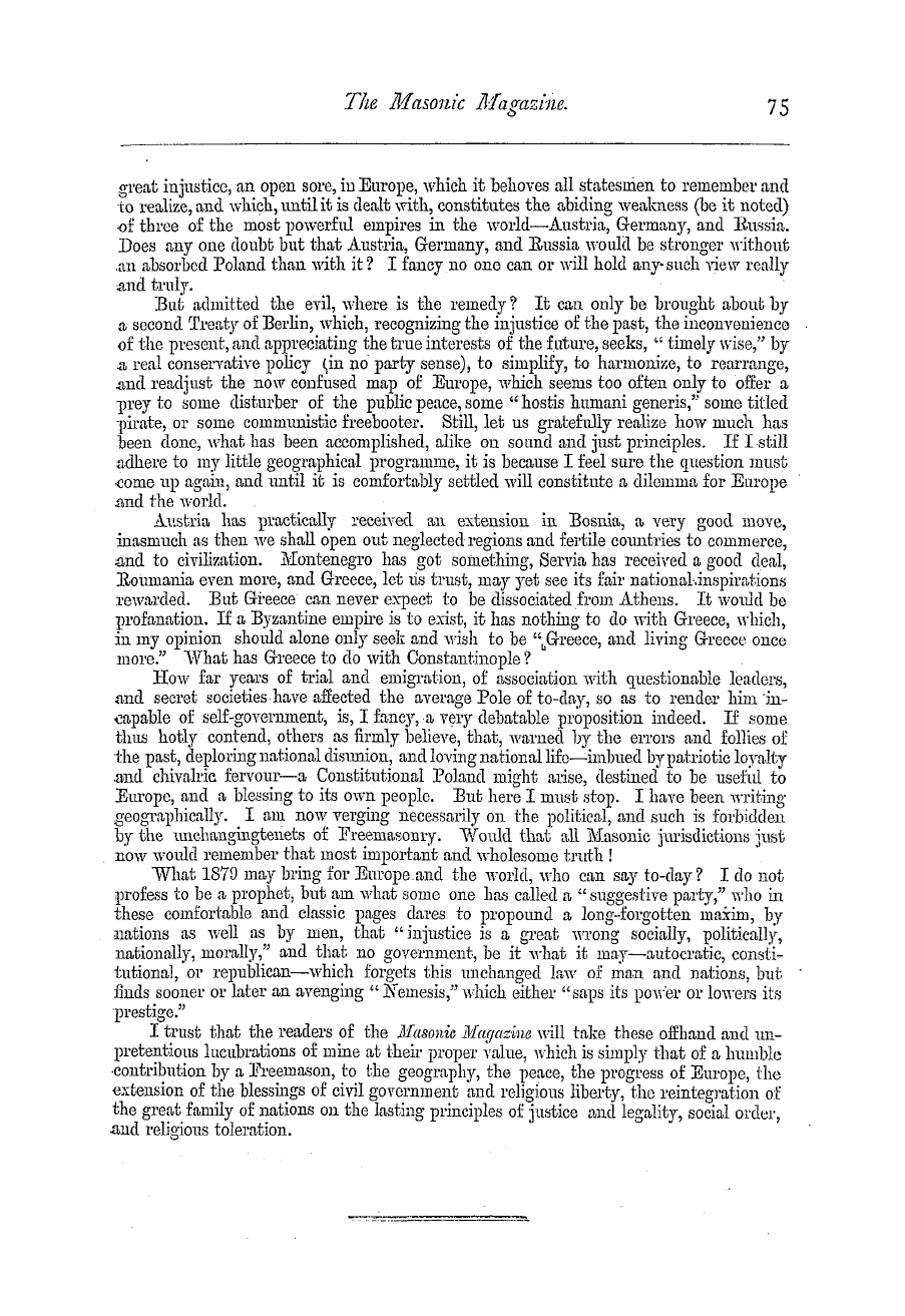 The Masonic Magazine: 1879-06-01 - The Map Of Europe In 1879.