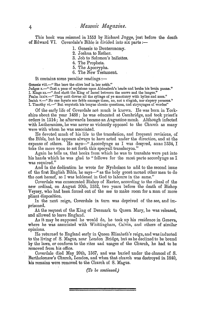 The Masonic Magazine: 1879-07-01 - On Old English Bibles.