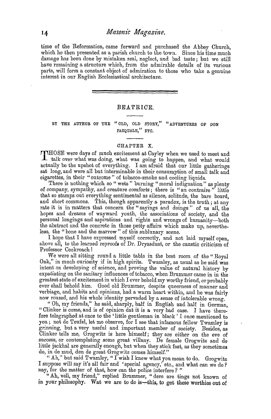 The Masonic Magazine: 1879-07-01 - Beatrice.