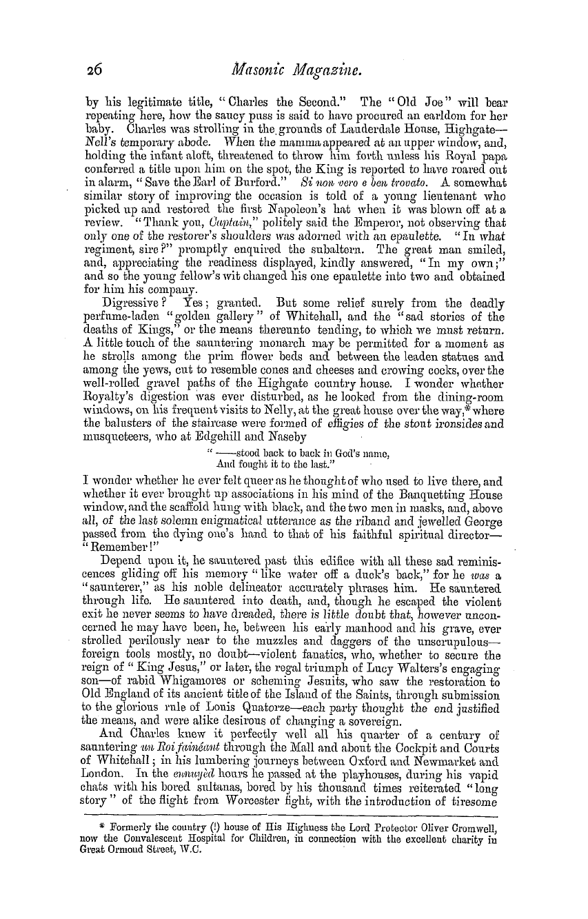 The Masonic Magazine: 1879-07-01 - Trying To Change A Sovereign.