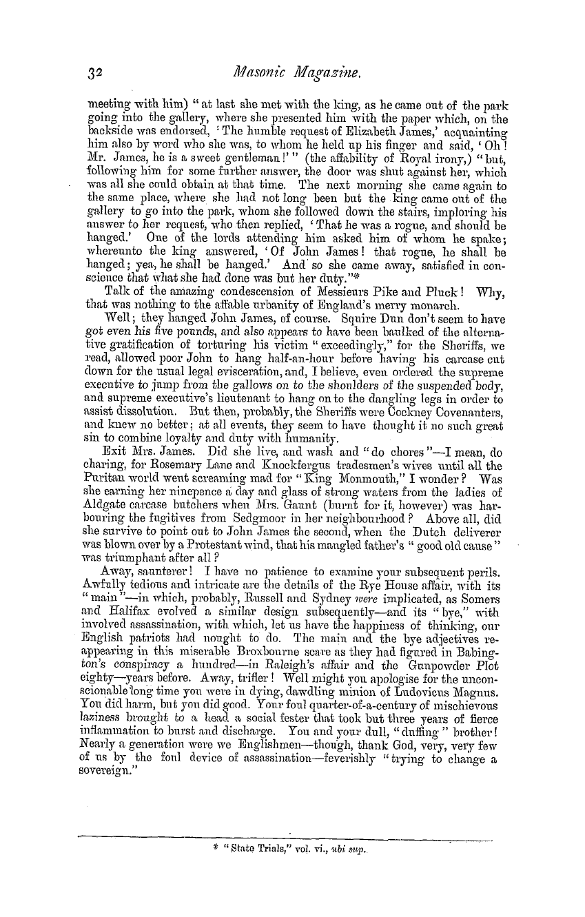 The Masonic Magazine: 1879-07-01 - Trying To Change A Sovereign.