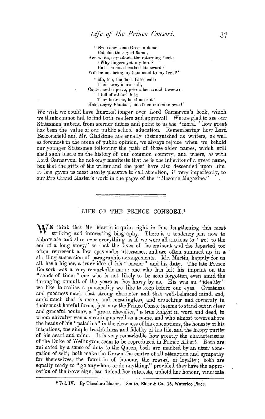 The Masonic Magazine: 1879-07-01 - Life Of The Prince Consort*