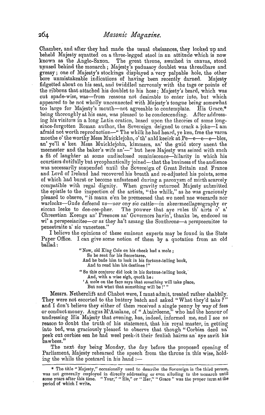 The Masonic Magazine: 1879-12-01 - Trying To Change A Sovereign.