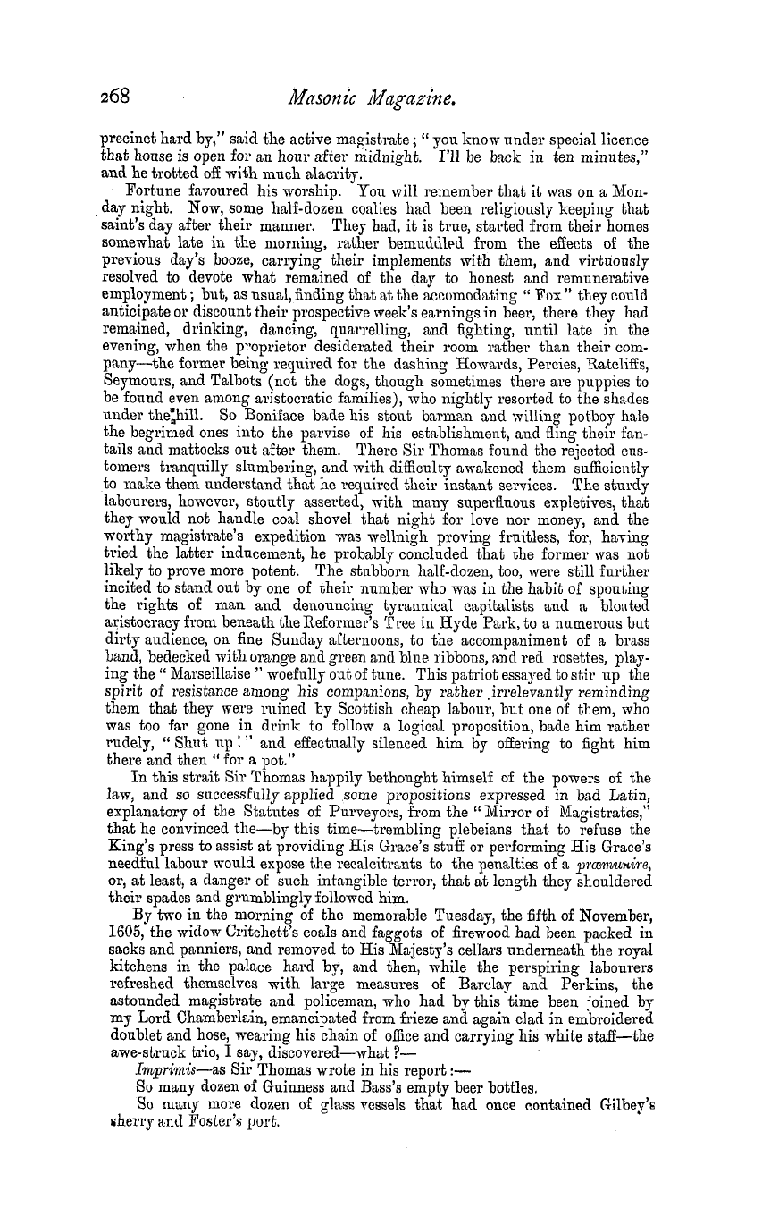 The Masonic Magazine: 1879-12-01 - Trying To Change A Sovereign.