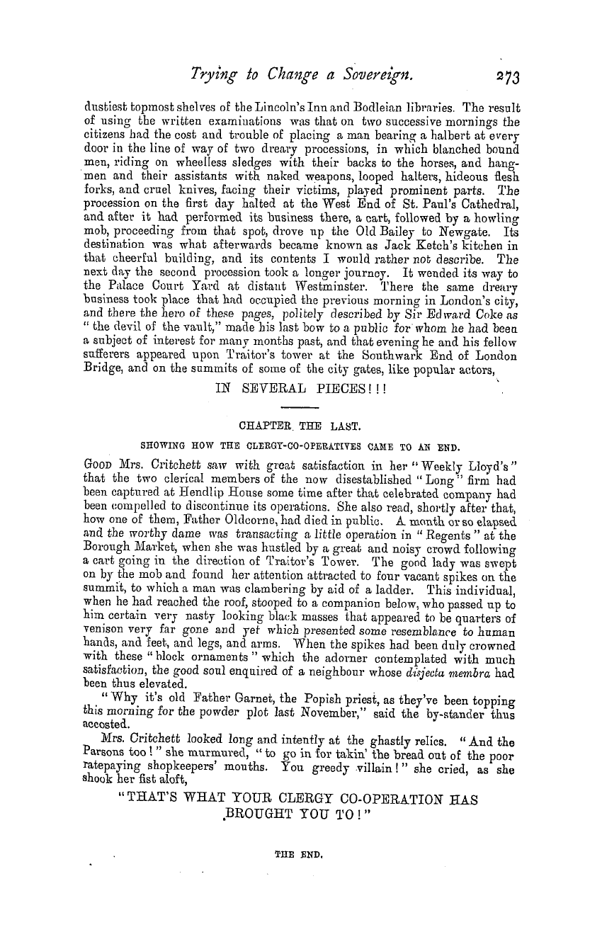 The Masonic Magazine: 1879-12-01 - Trying To Change A Sovereign.