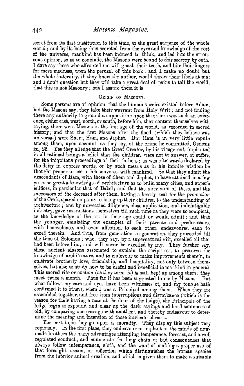 The Masonic Magazine: 1881-05-01 - A Curious Masonic Tract.