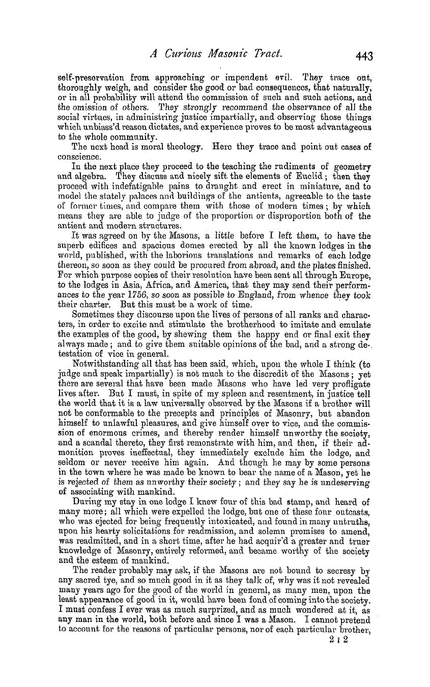 The Masonic Magazine: 1881-05-01 - A Curious Masonic Tract.