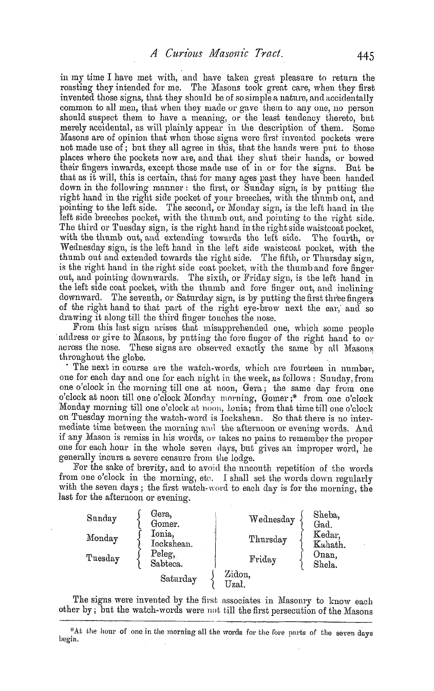 The Masonic Magazine: 1881-05-01 - A Curious Masonic Tract.