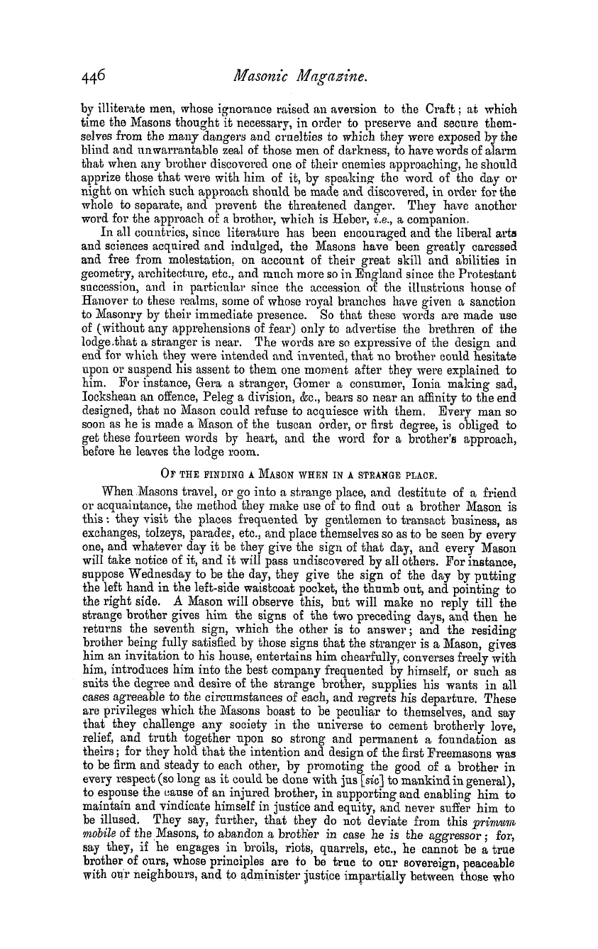 The Masonic Magazine: 1881-05-01 - A Curious Masonic Tract.