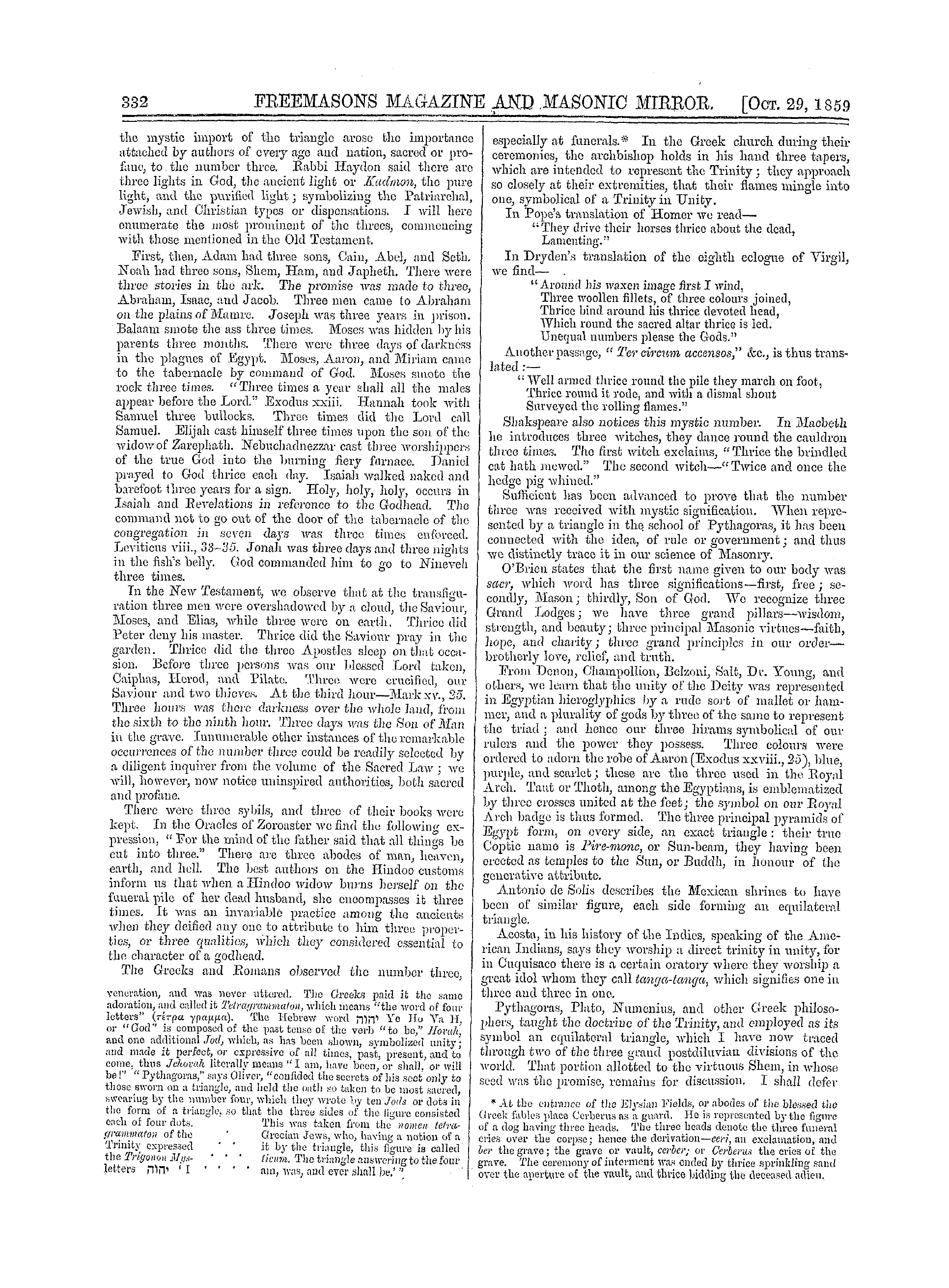 The Freemasons' Monthly Magazine: 1859-10-29 - Correspondence.