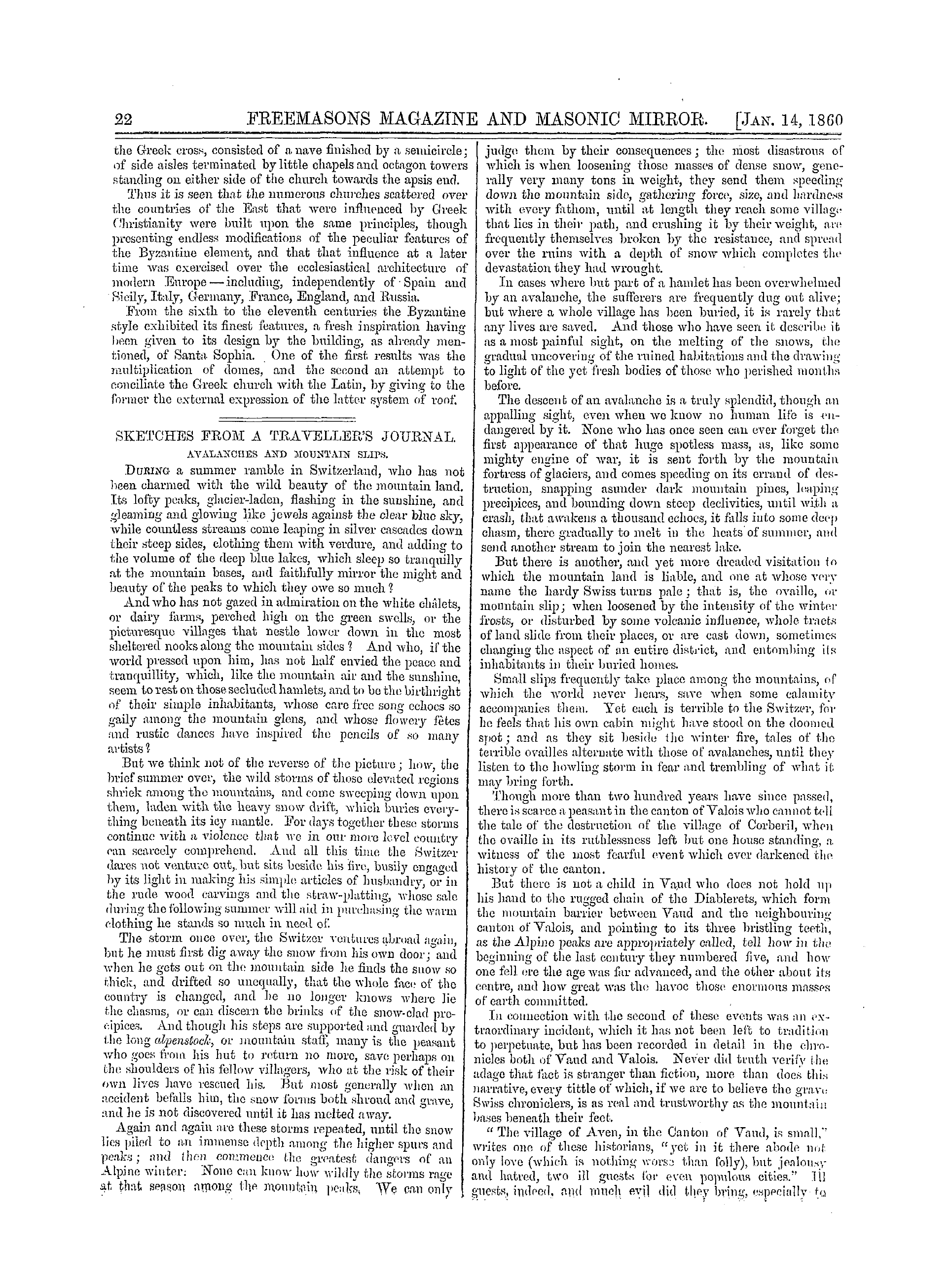 The Freemasons' Monthly Magazine: 1860-01-14 - The Byzantine Greek Element In Ecclesiastical Edifices.