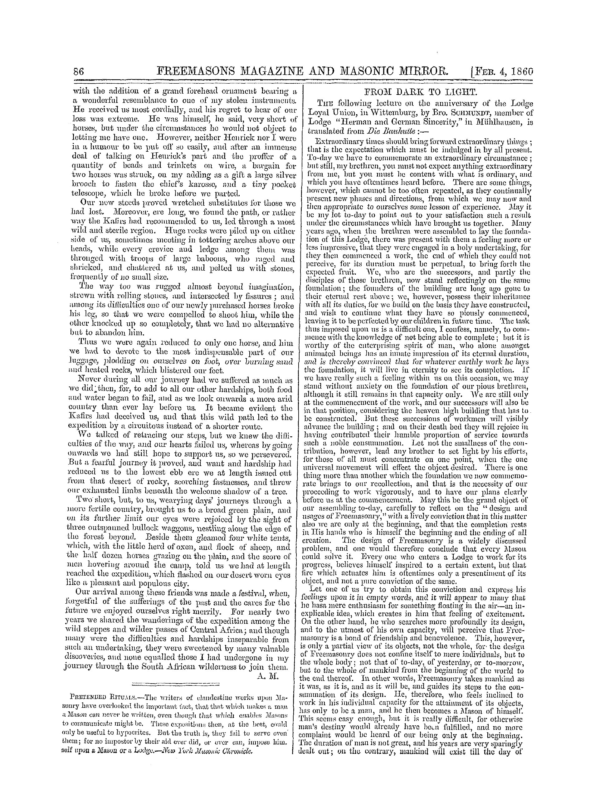 The Freemasons' Monthly Magazine: 1860-02-04: 6