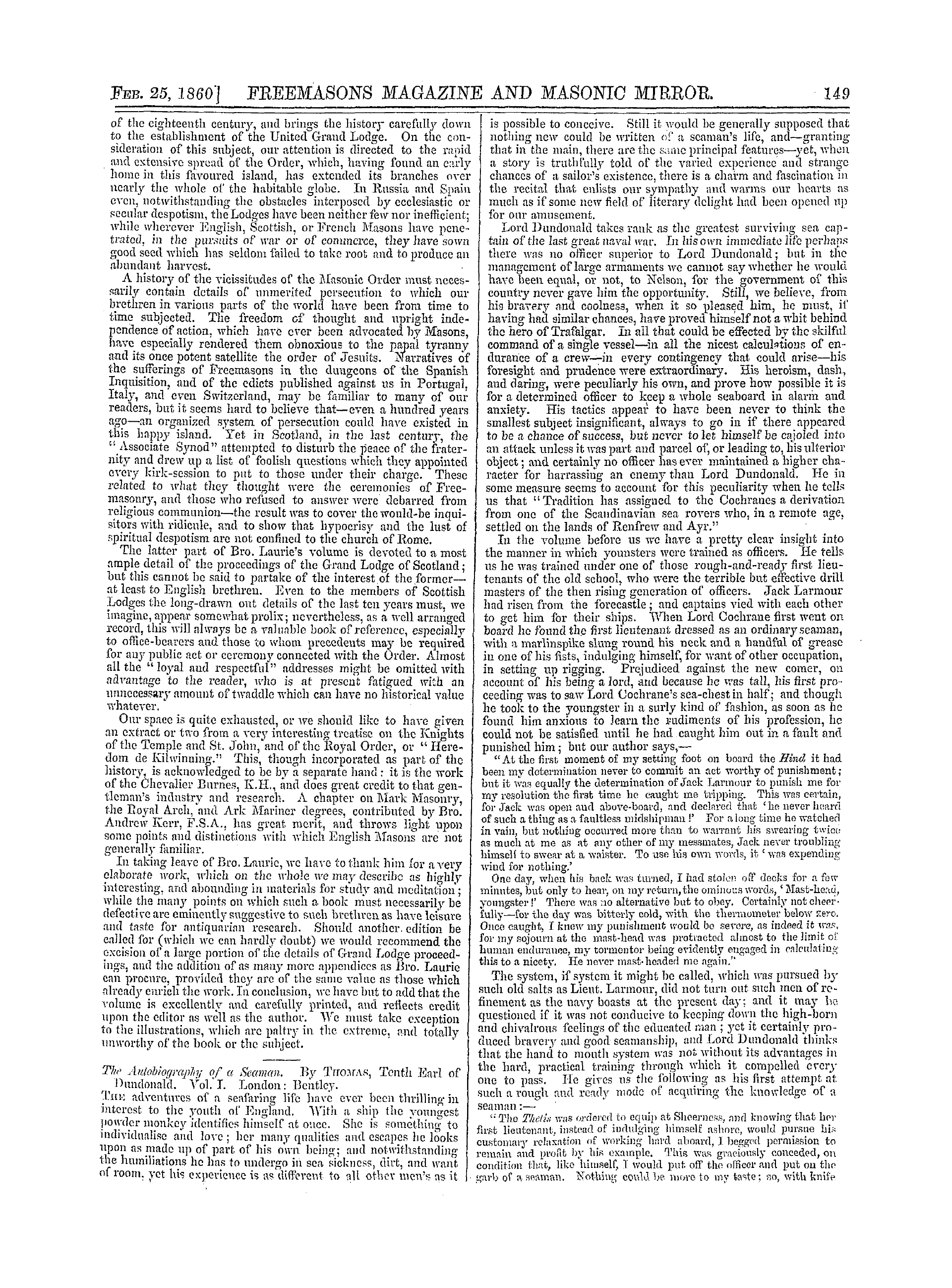 The Freemasons' Monthly Magazine: 1860-02-25: 9