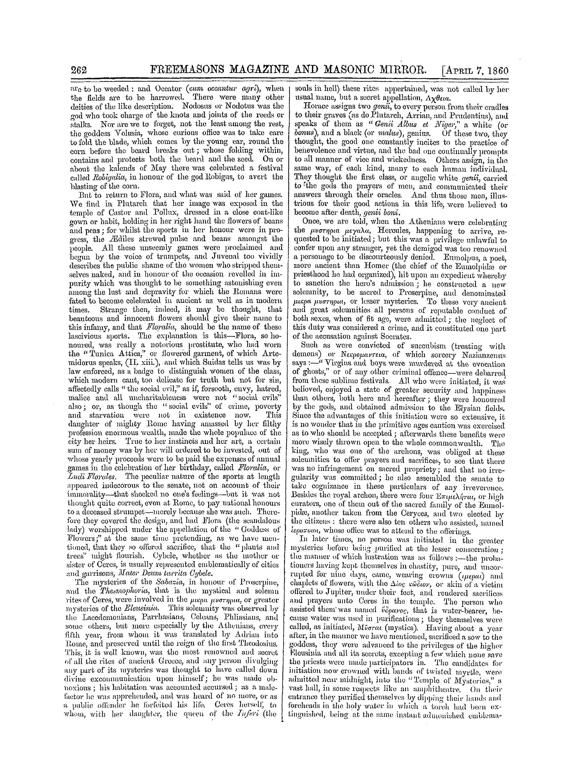 The Freemasons' Monthly Magazine: 1860-04-07 - Classical Theology.—Xvii.