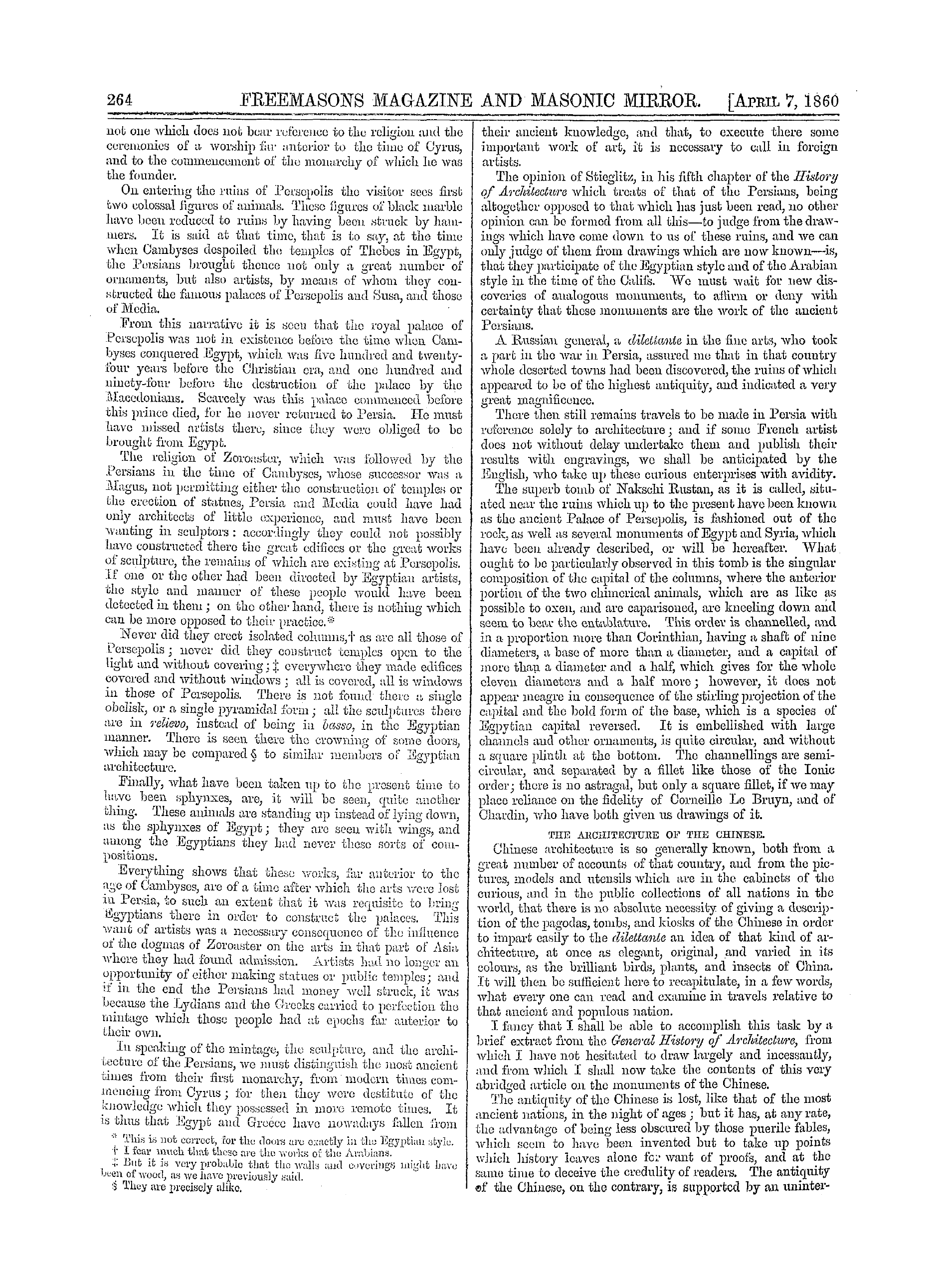 The Freemasons' Monthly Magazine: 1860-04-07 - Masterpieces Of The Architecture Of Different Nations.