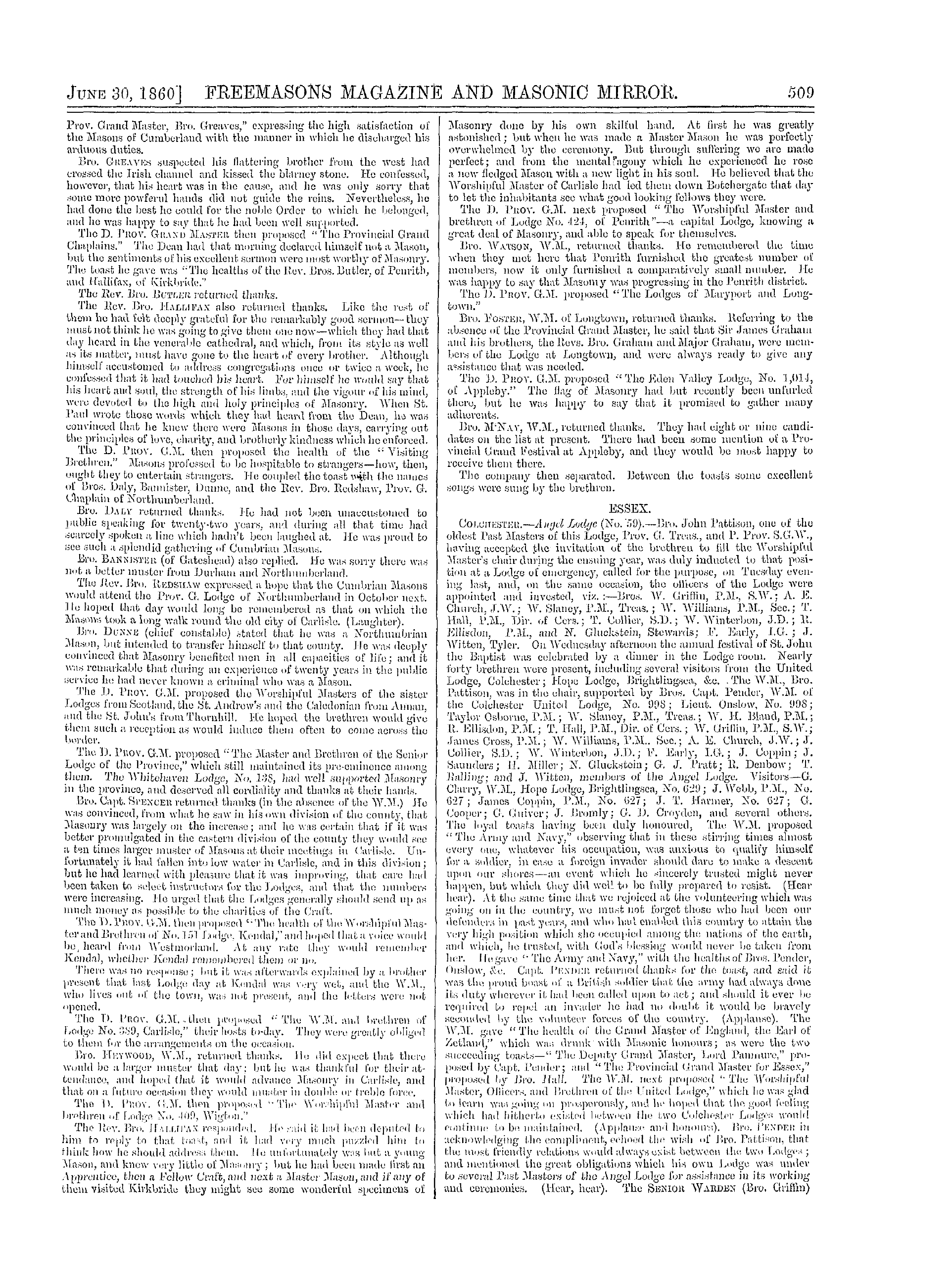 The Freemasons' Monthly Magazine: 1860-06-30 - The Masonic Mirror.