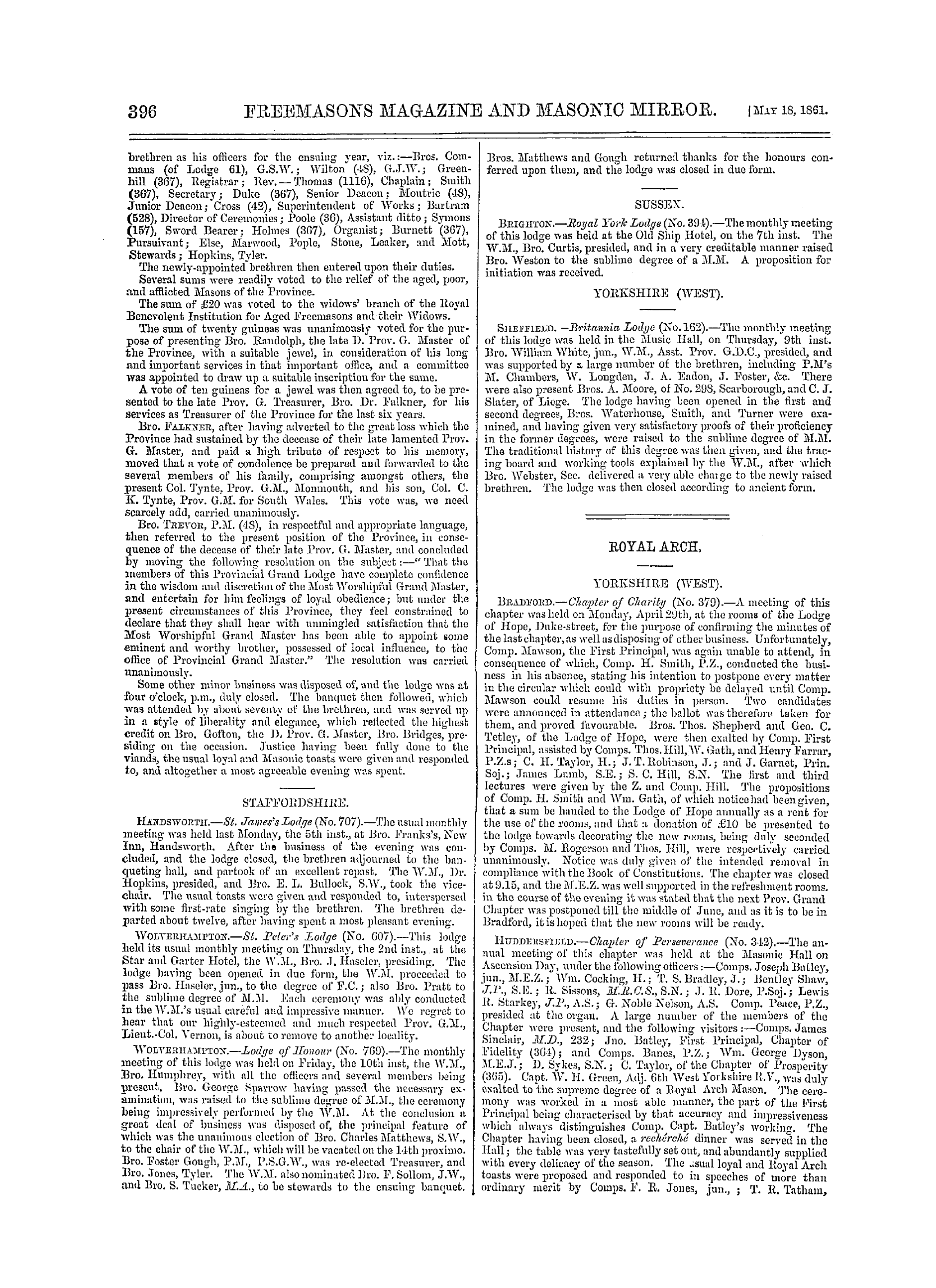 The Freemasons' Monthly Magazine: 1861-05-18: 16