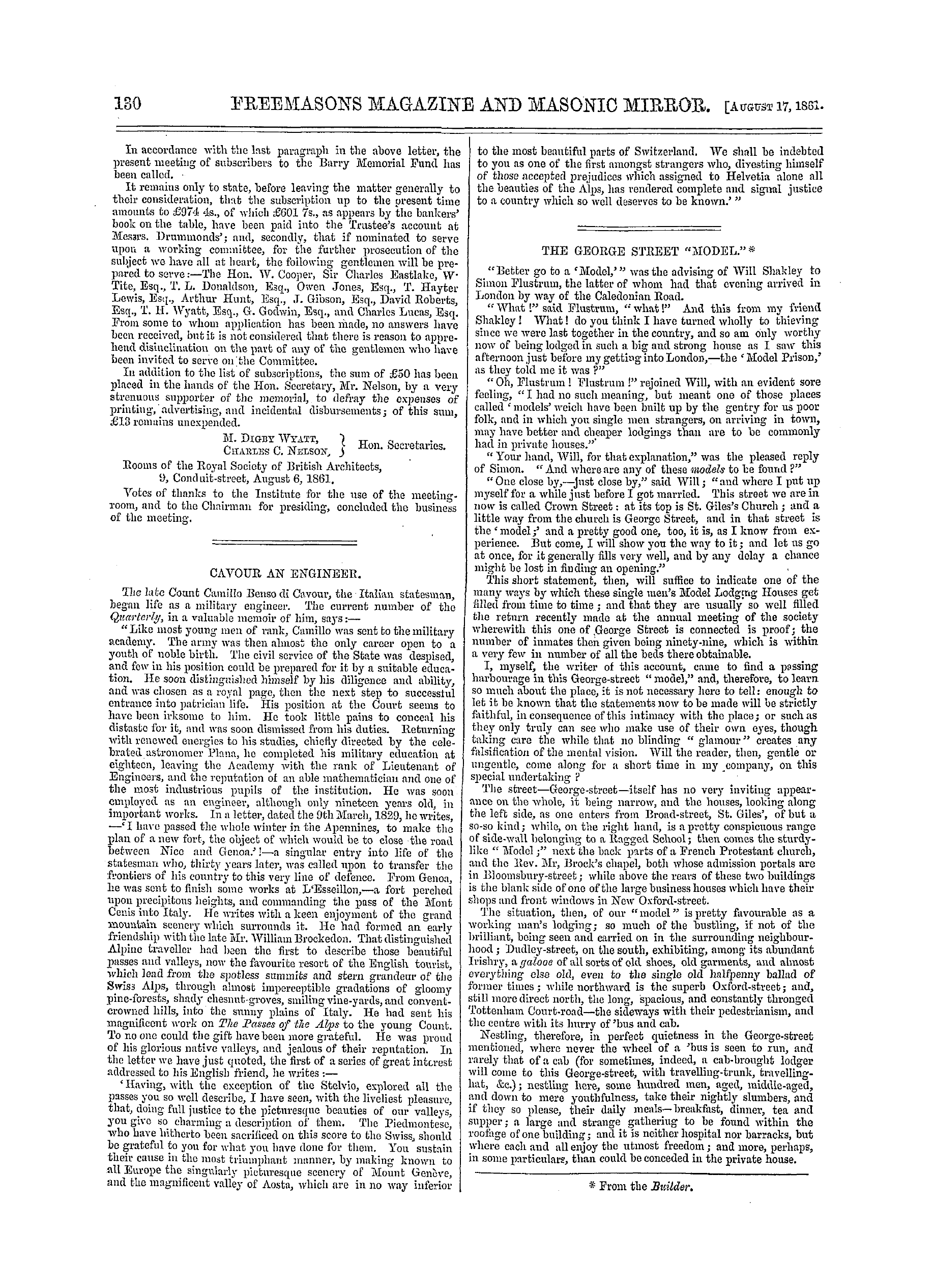 The Freemasons' Monthly Magazine: 1861-08-17 - The George Street "Model." *