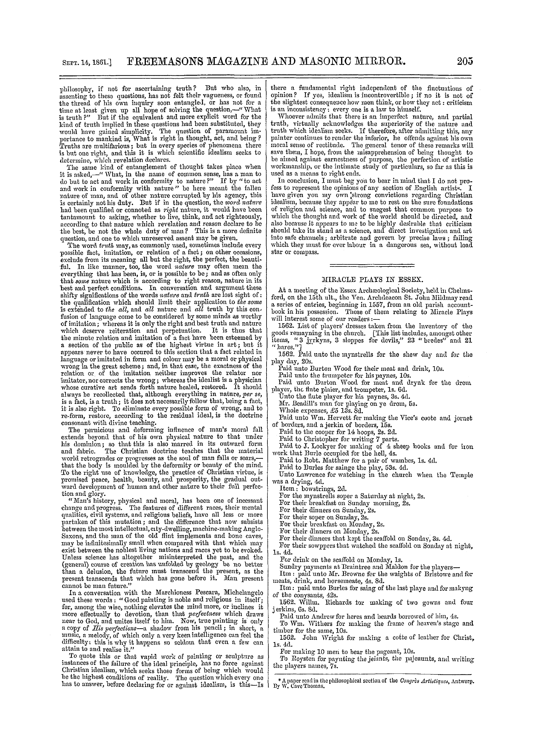 The Freemasons' Monthly Magazine: 1861-09-14 - Architecture And Archæology.