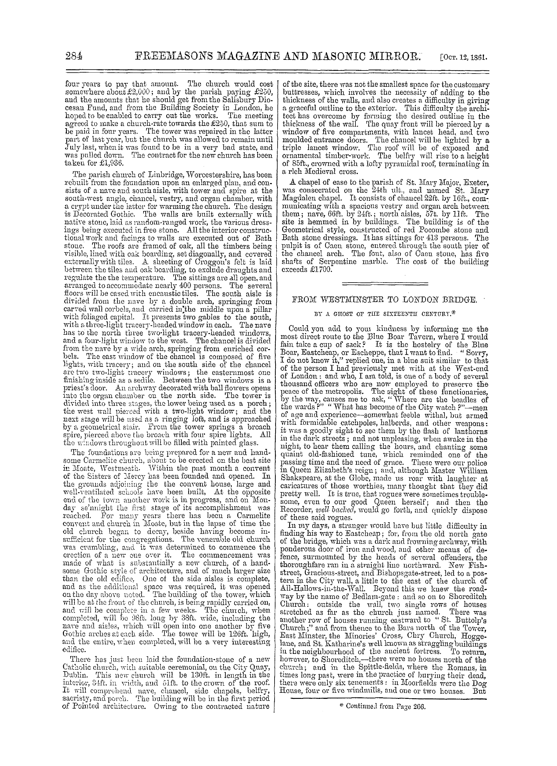 The Freemasons' Monthly Magazine: 1861-10-12 - Architecture And Archæology.