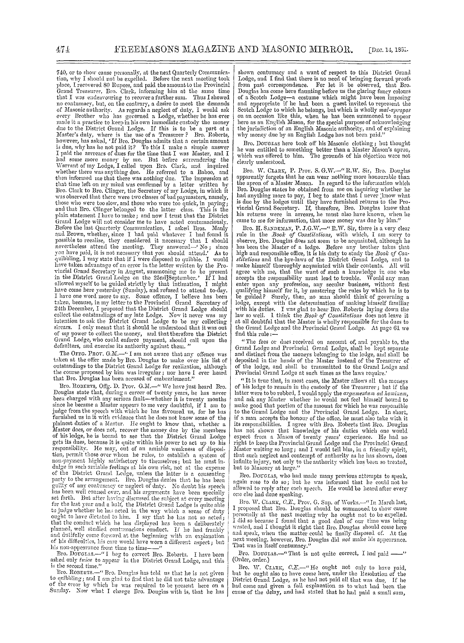 The Freemasons' Monthly Magazine: 1861-12-14 - India.