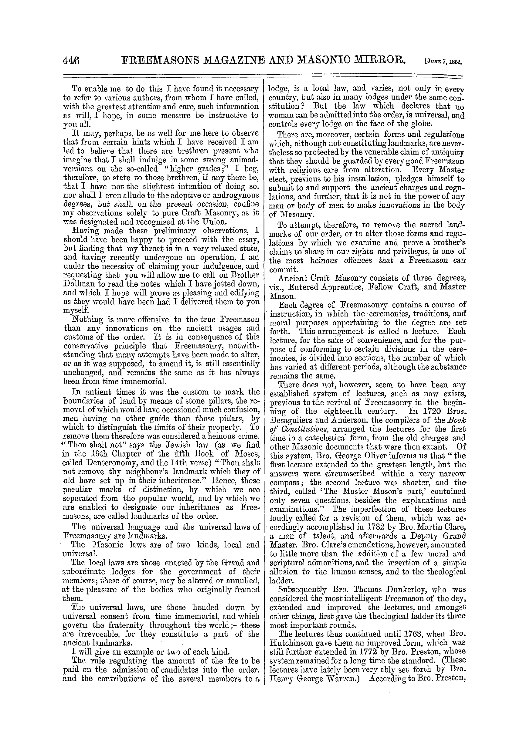 The Freemasons' Monthly Magazine: 1862-06-07: 6