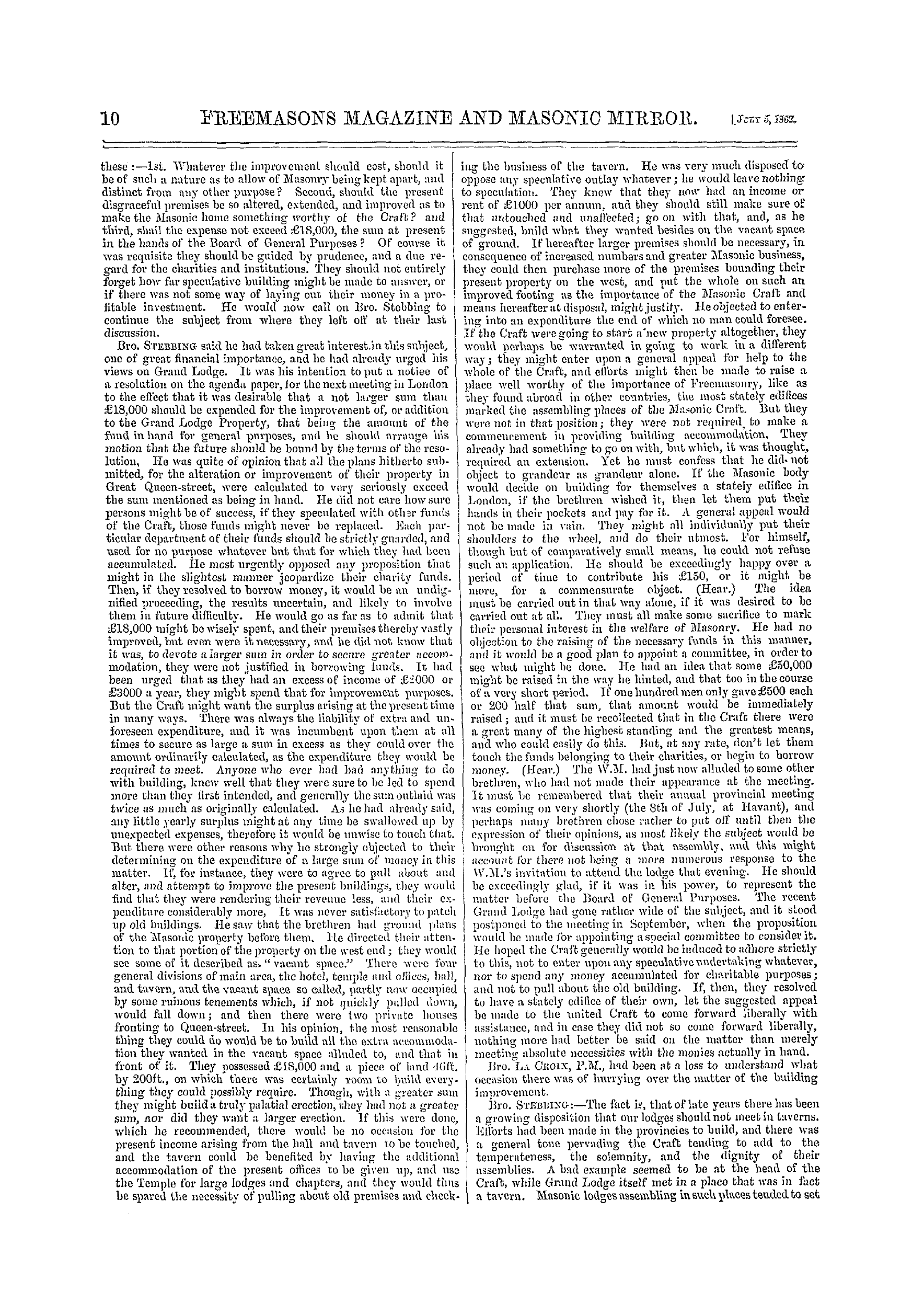 The Freemasons' Monthly Magazine: 1862-07-05 - Provincial.