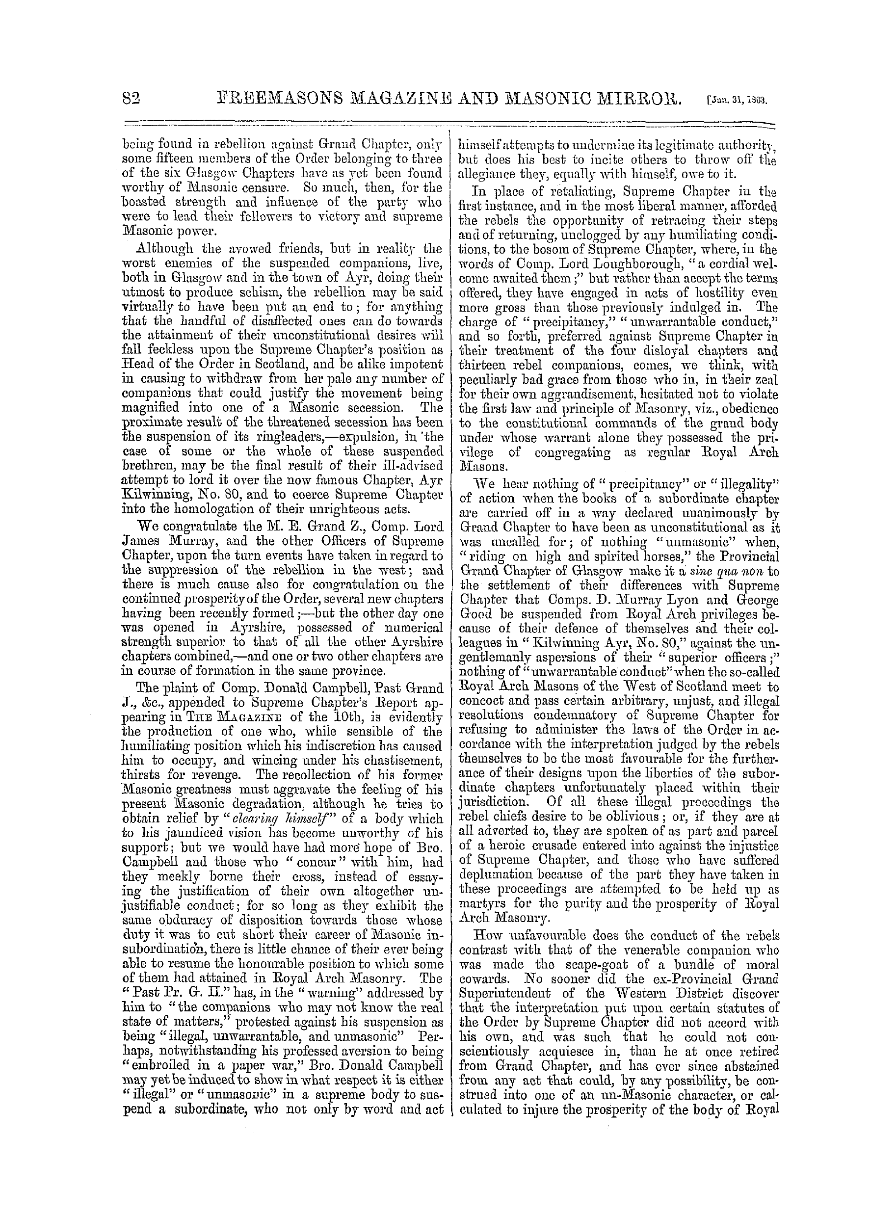 The Freemasons' Monthly Magazine: 1863-01-31: 2