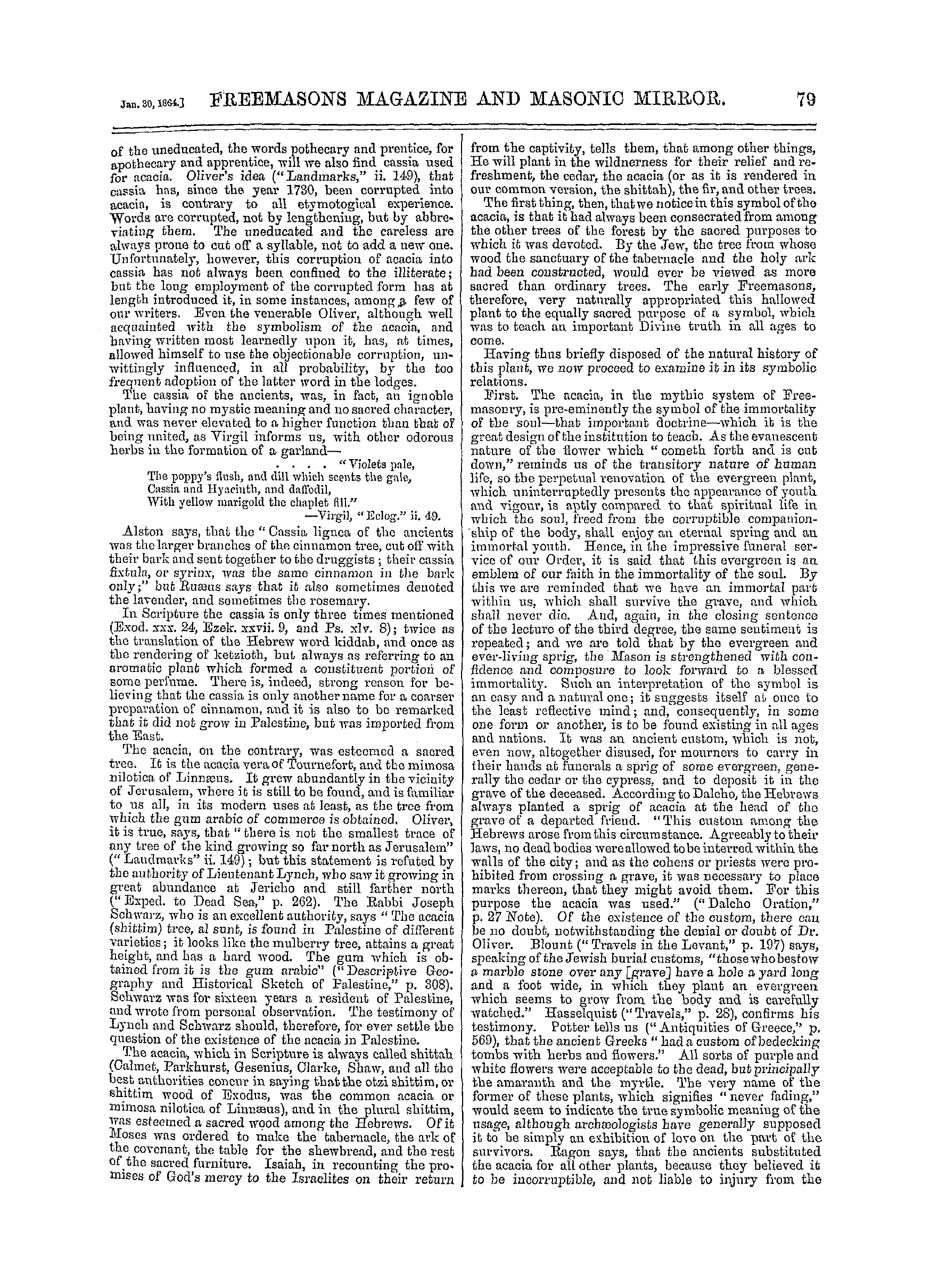 The Freemasons' Monthly Magazine: 1864-01-30 - Masonic Notes And Queries.