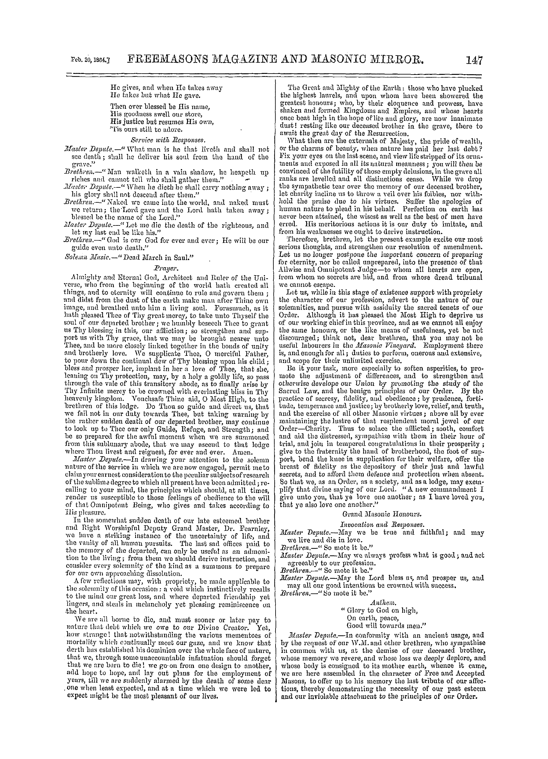 The Freemasons' Monthly Magazine: 1864-02-20: 11