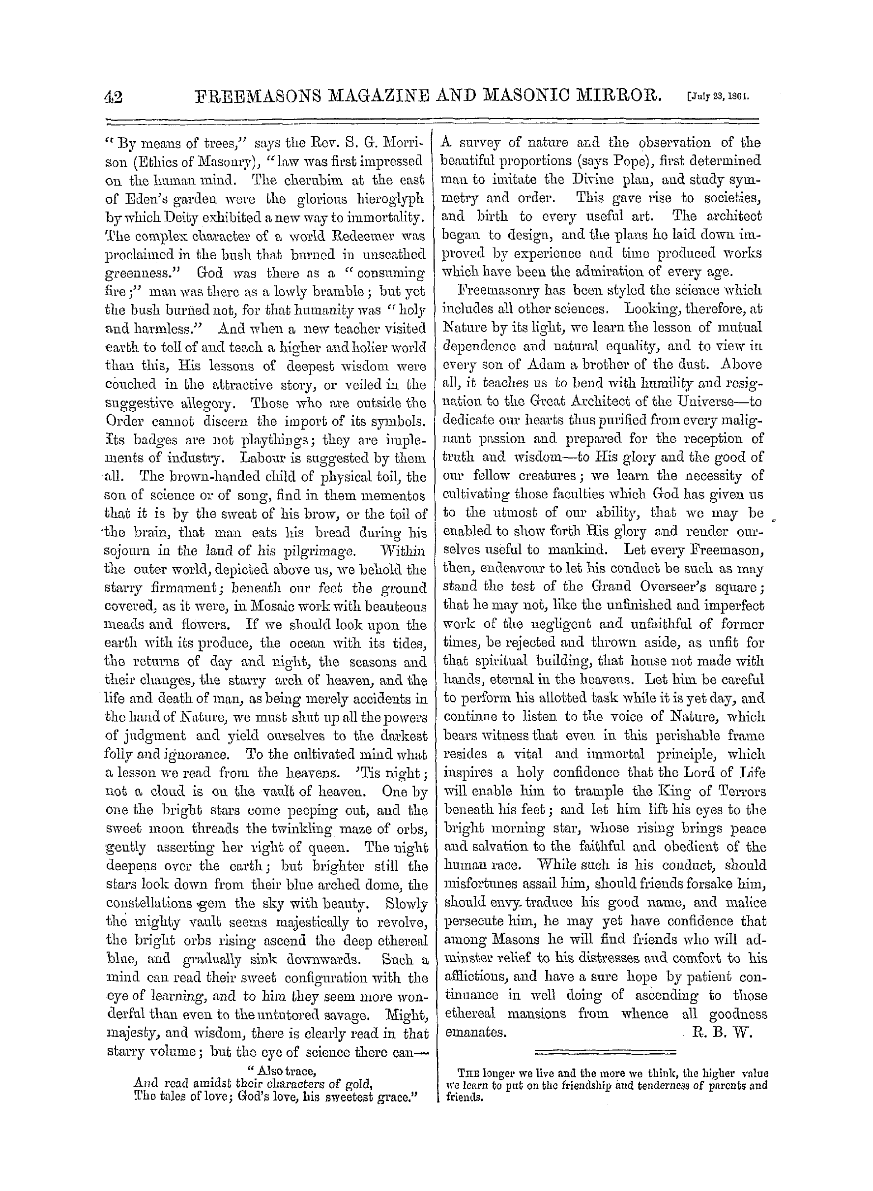 The Freemasons' Monthly Magazine: 1864-07-23: 2